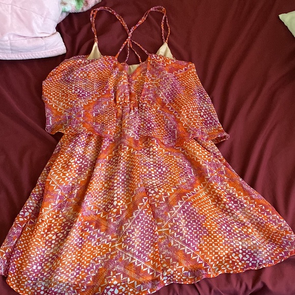 Boho Chic Girly Vintage Printed Mini Summer/Spring Dress - Picture 2 of 2